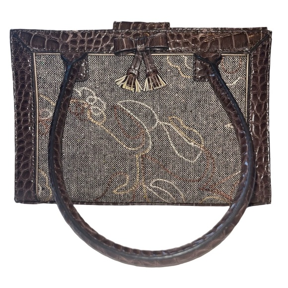 Vintage Liz Claiborne Wool Blend Tweed Embroidered Micro Shoulder Bag - Picture 3 of 6